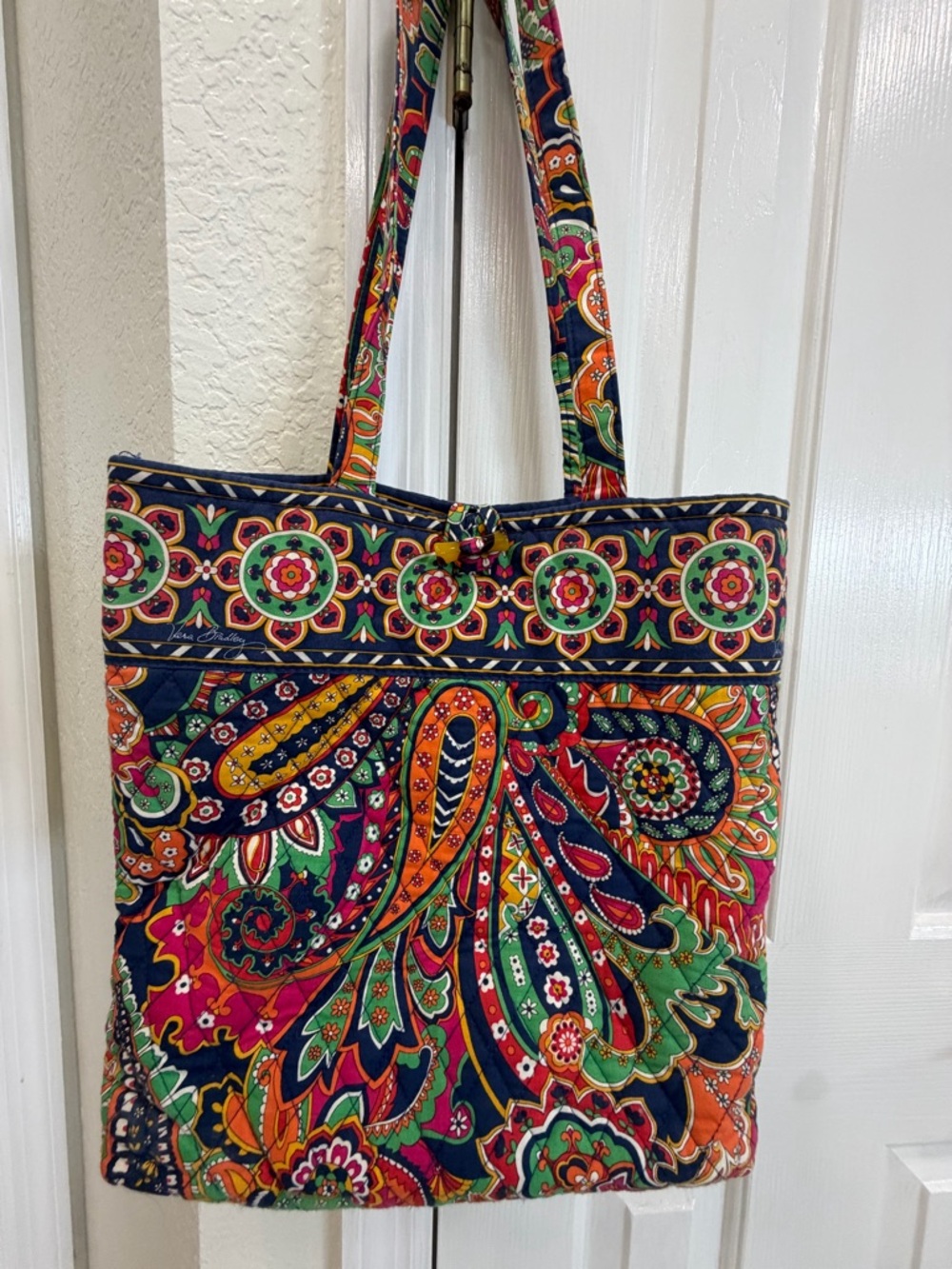 Vera Bradley Bright Paisley Quilted Tote in Multicolor - Picture 3 of 3